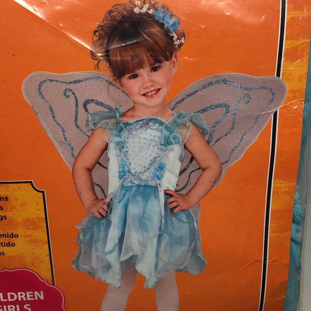 NIP Blue Fairy Pixie Dress and Wings Halloween Costume